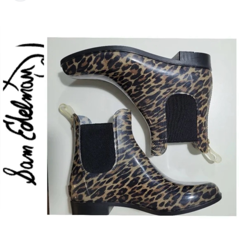 Sam Edelman Tinley Leopard Print Women's Rain Boots Size 8